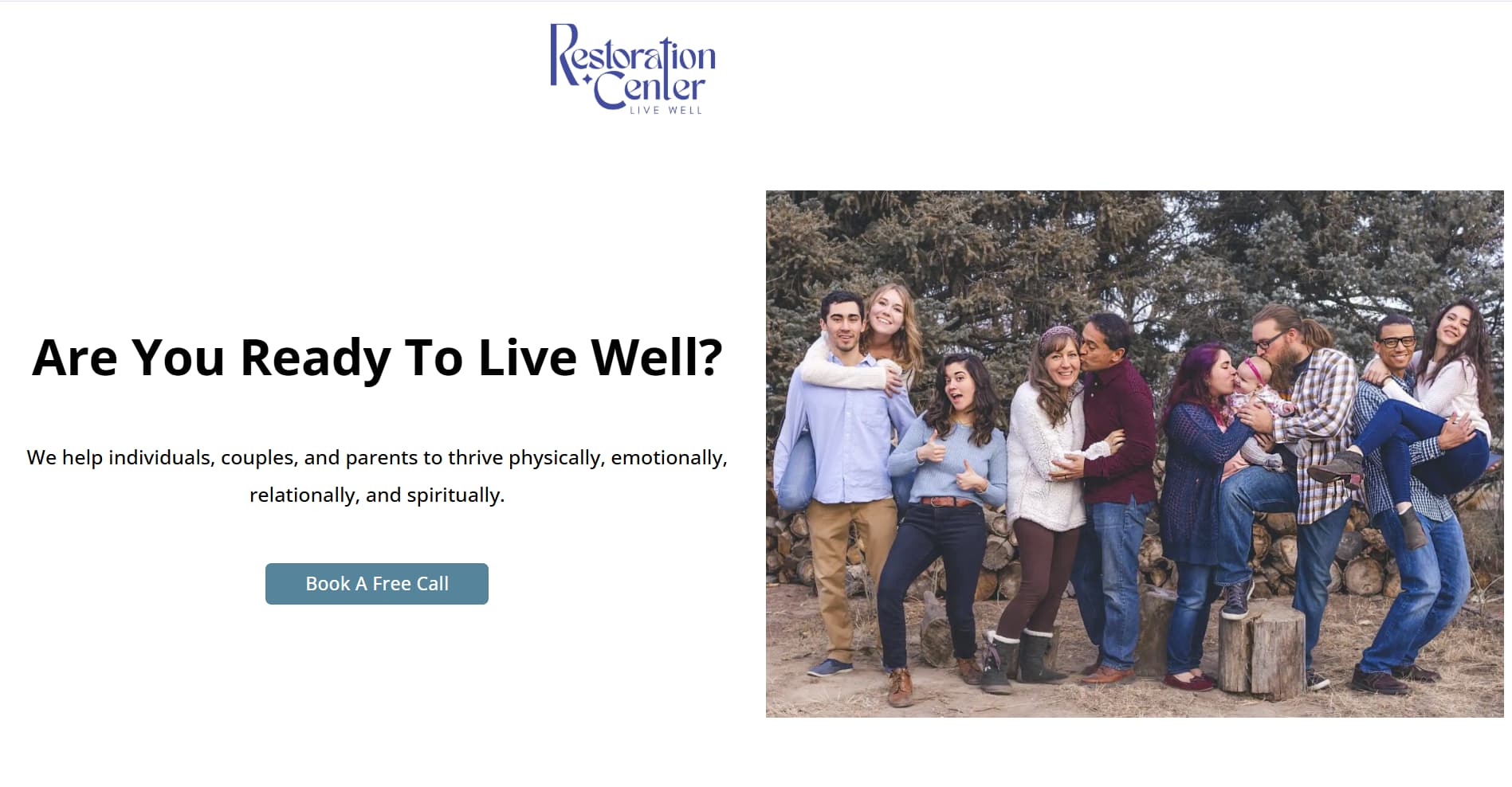 Restoration Center website screenshot